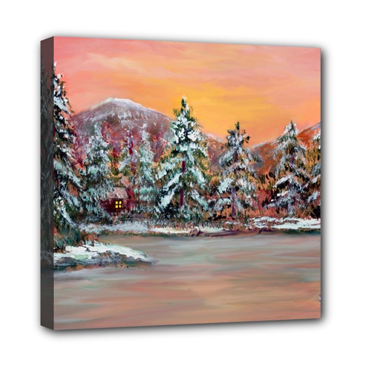  Jane s Winter Sunset   by Ave Hurley of ArtRevu ~ Mini Canvas 8  x 8  (Stretched)