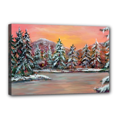  jane s Winter Sunset   By Ave Hurley Of Artrevu   Canvas 18  X 12  (stretched) by ArtRave2