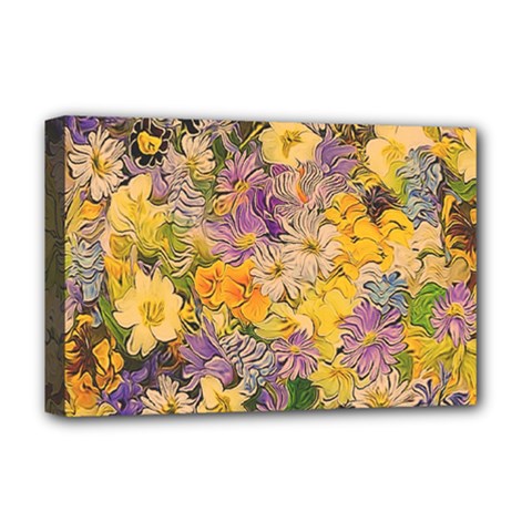 Spring Flowers Effect Deluxe Canvas 18  x 12  (Framed)