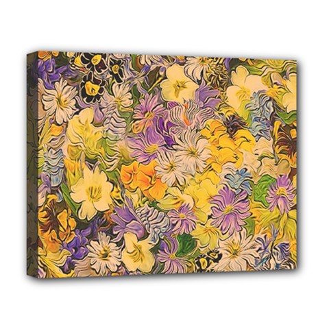 Spring Flowers Effect Deluxe Canvas 20  x 16  (Framed)