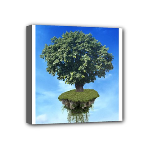 Floating Island Mini Canvas 4  X 4  (framed) by BrilliantArtDesigns