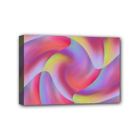 Colored Swirls Mini Canvas 6  X 4  (framed) by Colorfulart23
