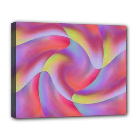 Colored Swirls Deluxe Canvas 20  X 16  (framed) by Colorfulart23