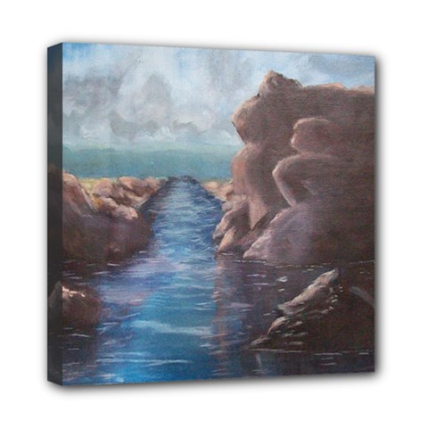 River Scene  Mini Canvas 8  X 8  (framed)