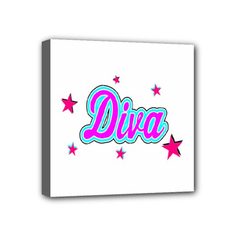  Pink Diva Mini Canvas 4  X 4  (framed) by Colorfulart23