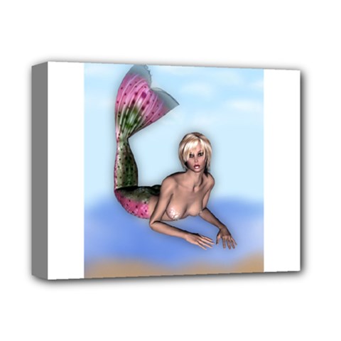 Mermaid On The Beach Deluxe Canvas 14  X 11  (framed) by goldenjackal