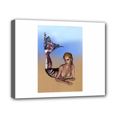 Mermaid On The Beach  Canvas 10  X 8  (framed) by goldenjackal