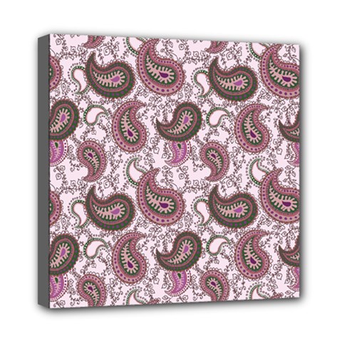 Paisley In Pink Mini Canvas 8  X 8  (framed) by StuffOrSomething
