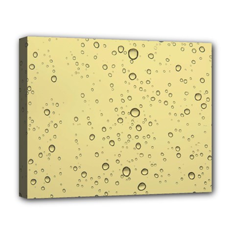 Yellow Water Droplets Deluxe Canvas 20  X 16  (framed) by Colorfulart23