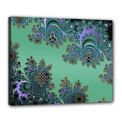 Celtic Symbolic Fractal Canvas 20  X 16  (framed)