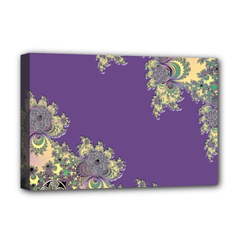 Purple Symbolic Fractal Deluxe Canvas 18  X 12  (framed) by UROCKtheWorldDesign