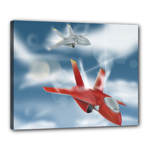 America Jet Fighter Air Force Canvas 20  X 16  (framed) by NickGreenaway