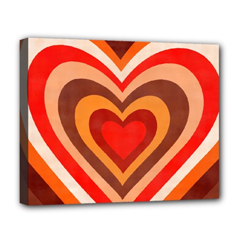 Retro Hearts 20 x16  Deluxe Canvas 20  X 16  (framed) by artgraphicsgallery