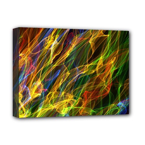 Colourful Flames  Deluxe Canvas 16  x 12  (Framed) 