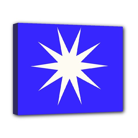 Deep Blue And White Star Canvas 10  X 8  (framed) by Colorfulart23