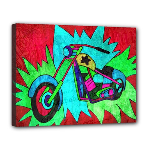 Chopper Canvas 14  x 11  (Framed)