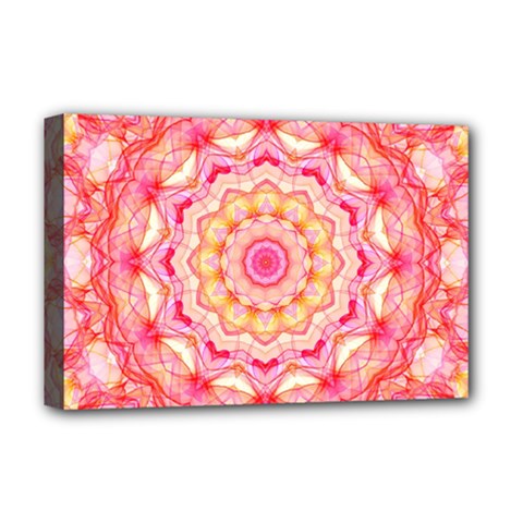 Yellow Pink Romance Deluxe Canvas 18  X 12  (framed) by Zandiepants