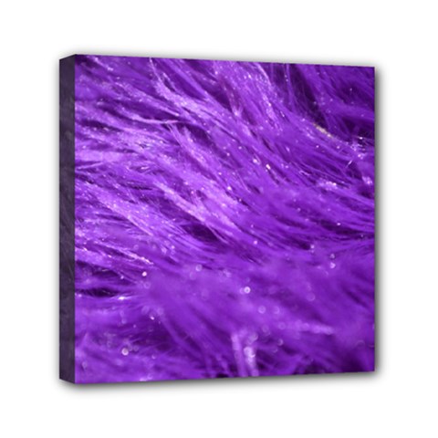 Purple Tresses Mini Canvas 6  X 6  (framed) by FunWithFibro