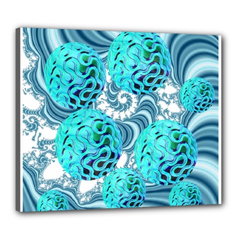 Teal Sea Forest, Abstract Underwater Ocean Canvas 24  X 20  (framed) by DianeClancy