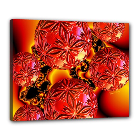  Flame Delights, Abstract Red Orange Canvas 20  X 16  (framed) by DianeClancy
