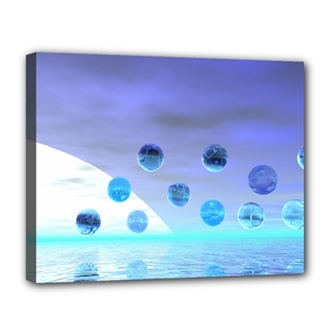 Moonlight Wonder, Abstract Journey To The Unknown Canvas 14  X 11  (framed) by DianeClancy