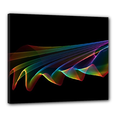  Flowing Fabric Of Rainbow Light, Abstract  Canvas 24  X 20  (framed) by DianeClancy