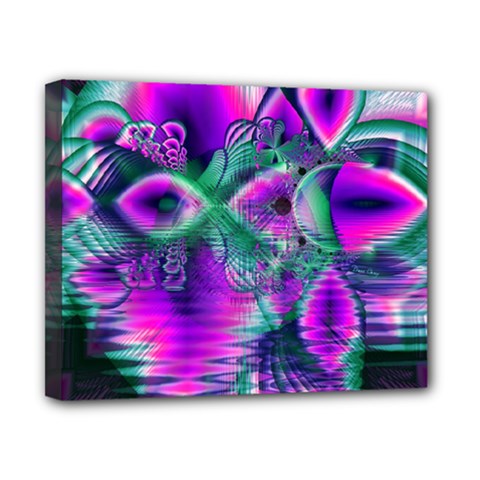  Teal Violet Crystal Palace, Abstract Cosmic Heart Canvas 10  X 8  (framed) by DianeClancy