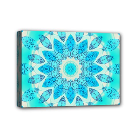 Blue Ice Goddess, Abstract Crystals Of Love Mini Canvas 7  X 5  (framed) by DianeClancy