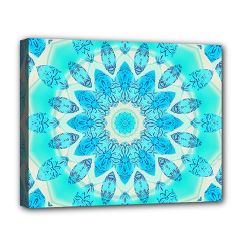 Blue Ice Goddess, Abstract Crystals Of Love Deluxe Canvas 20  X 16  (framed) by DianeClancy