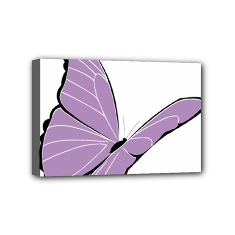 Purple Awareness Butterfly 2 Mini Canvas 6  X 4  (framed) by FunWithFibro