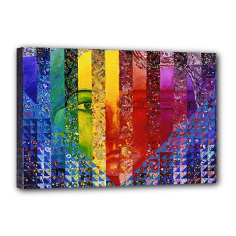 Conundrum I, Abstract Rainbow Woman Goddess  Canvas 18  X 12  (framed) by DianeClancy