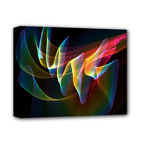 Northern Lights, Abstract Rainbow Aurora Deluxe Canvas 14  X 11  (framed) by DianeClancy