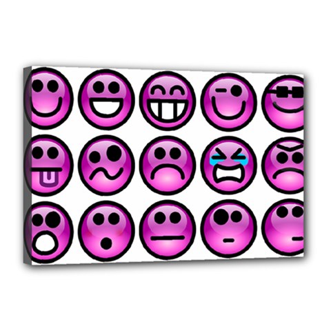 Chronic Pain Emoticons Canvas 18  X 12  (framed) by FunWithFibro