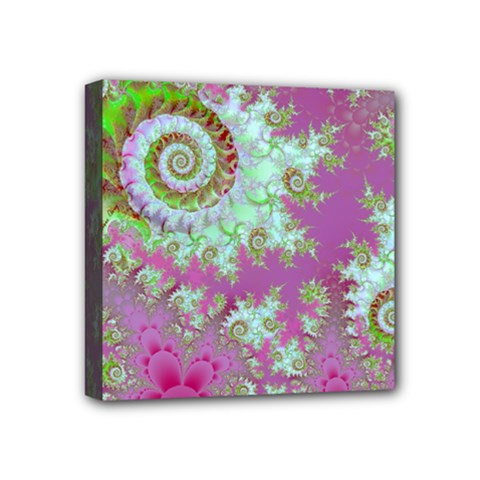 Raspberry Lime Surprise, Abstract Sea Garden  Mini Canvas 4  X 4  (framed) by DianeClancy