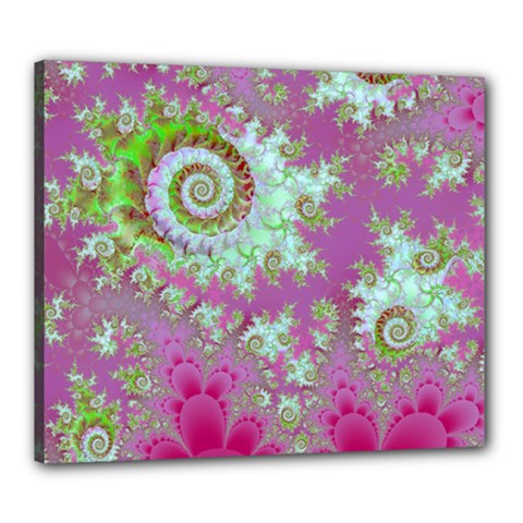 Raspberry Lime Surprise, Abstract Sea Garden  Canvas 24  X 20  (framed) by DianeClancy