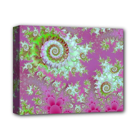 Raspberry Lime Surprise, Abstract Sea Garden  Deluxe Canvas 14  X 11  (framed) by DianeClancy