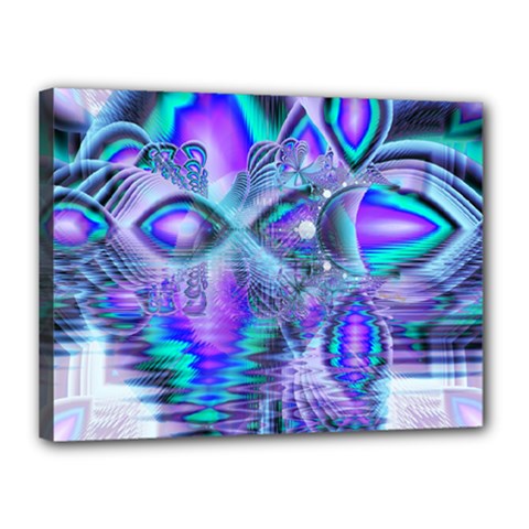 Peacock Crystal Palace Of Dreams, Abstract Canvas 16  X 12  (framed) by DianeClancy