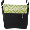 Spring Green Damask Pattern Flap Closure Messenger Bag (S) View1