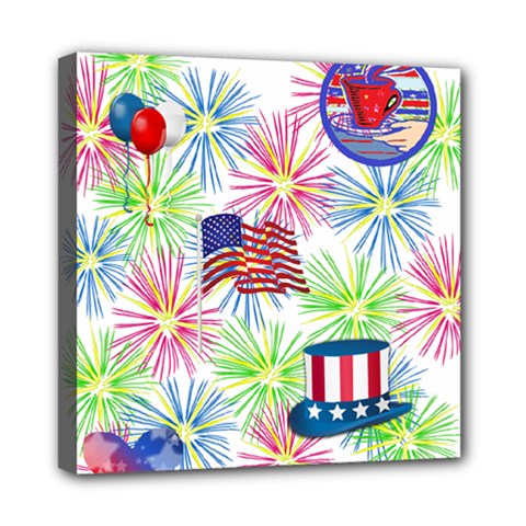 Patriot Fireworks Mini Canvas 8  X 8  (framed) by StuffOrSomething