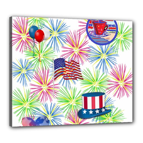 Patriot Fireworks Canvas 24  X 20  (framed) by StuffOrSomething