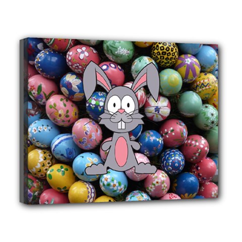Easter Egg Bunny Treasure Deluxe Canvas 20  X 16  (framed) by StuffOrSomething