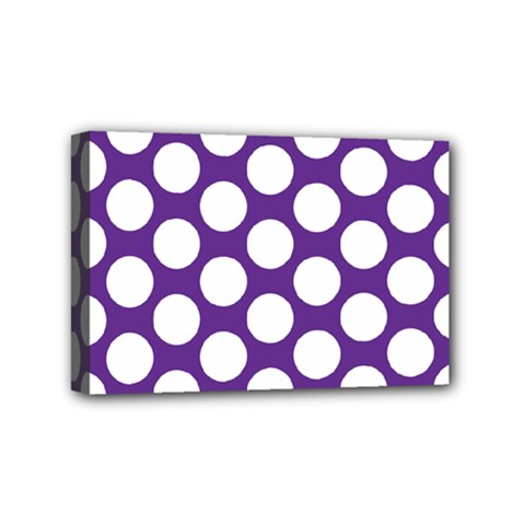 Purple Polkadot Mini Canvas 6  X 4  (framed) by Zandiepants