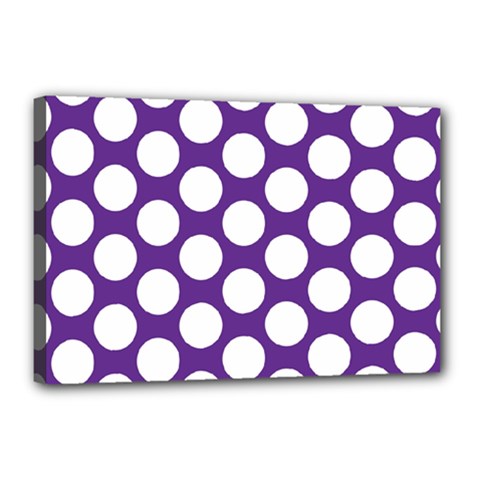 Purple Polkadot Canvas 18  X 12  (framed) by Zandiepants