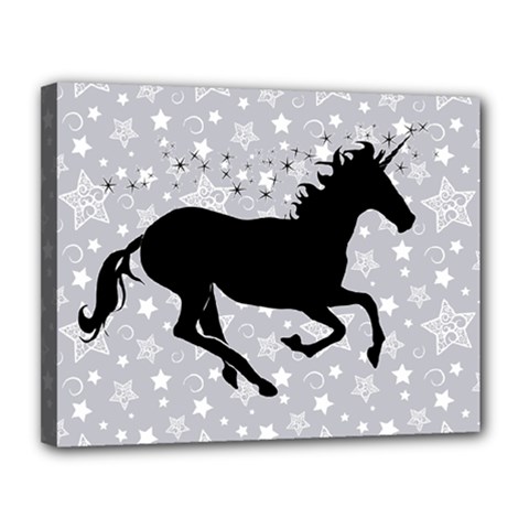 Unicorn On Starry Background Canvas 14  X 11  (framed) by StuffOrSomething