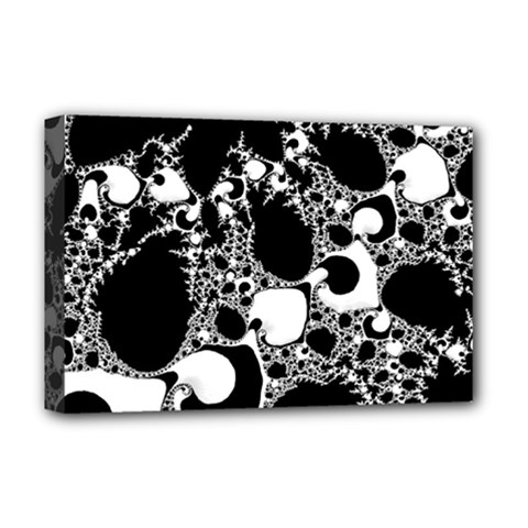 Special Fractal 04 B&w Deluxe Canvas 18  X 12  (framed) by ImpressiveMoments