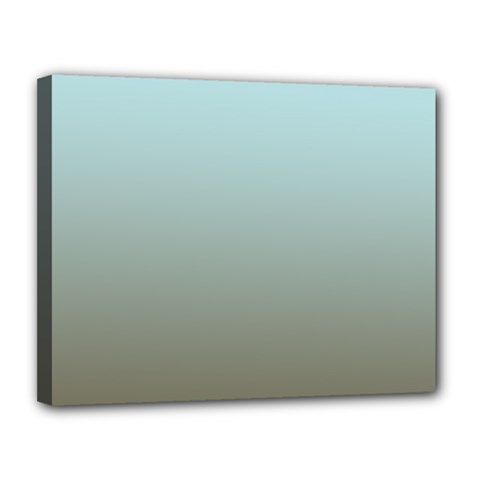 Blue Gold Gradient Canvas 14  X 11  (framed) by zenandchic