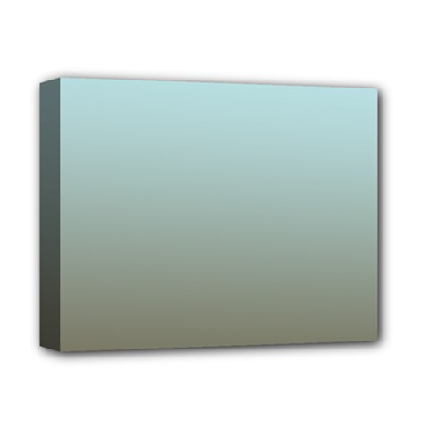 Blue Gold Gradient Deluxe Canvas 14  X 11  (framed) by zenandchic