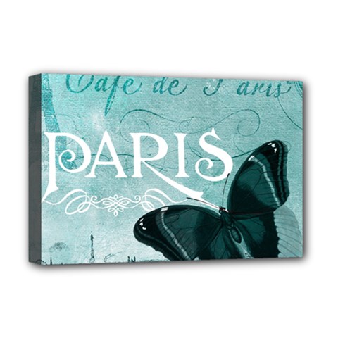 Paris Butterfly Deluxe Canvas 18  X 12  (framed) by zenandchic