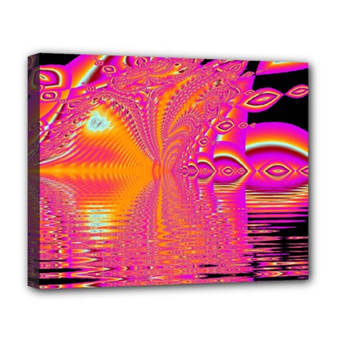 Magenta Boardwalk Carnival, Abstract Ocean Shimmer Deluxe Canvas 20  X 16  (framed) by DianeClancy