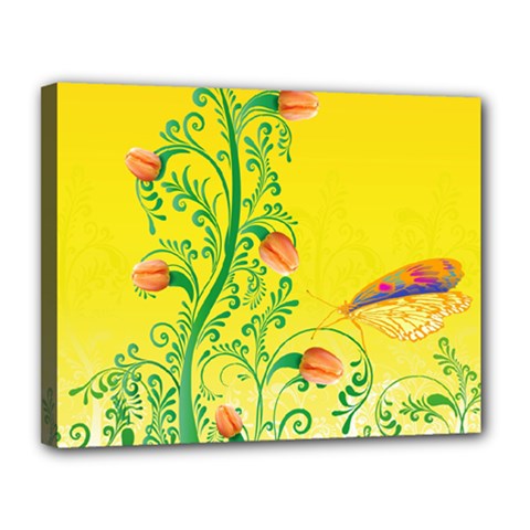 Whimsical Tulips Canvas 14  X 11  (framed) by StuffOrSomething